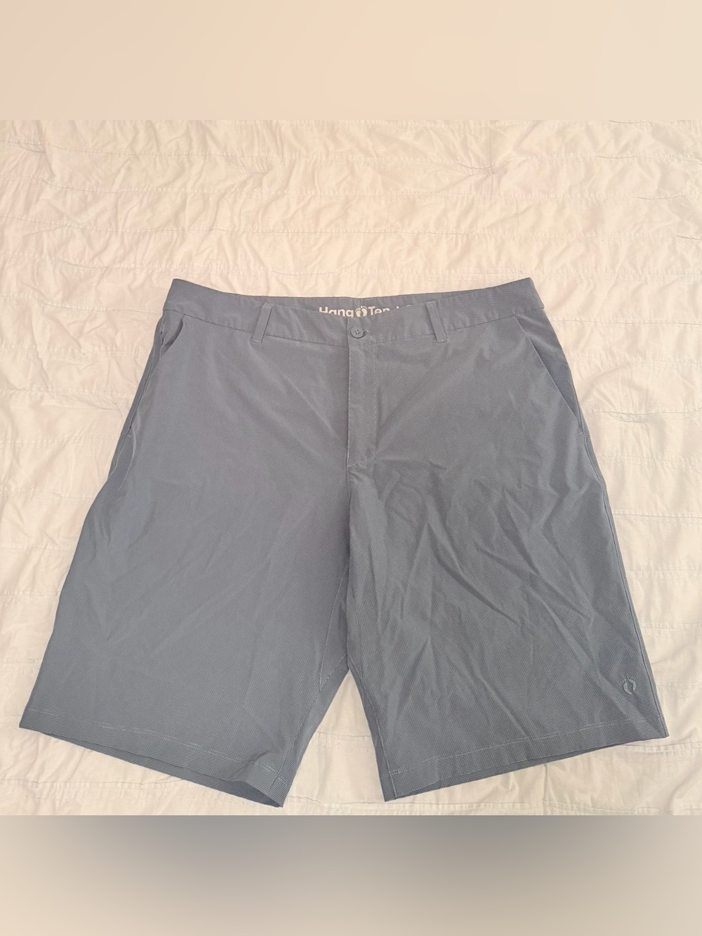 Hang Ten Men's Slate Blue Flat-Front Performance Shorts